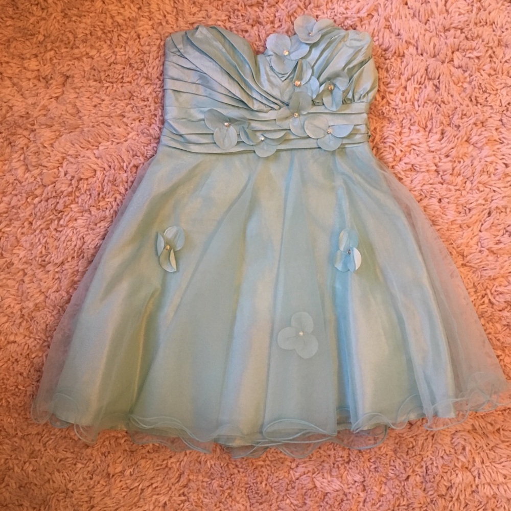 Aquamarine Tulle Cocktail Dress